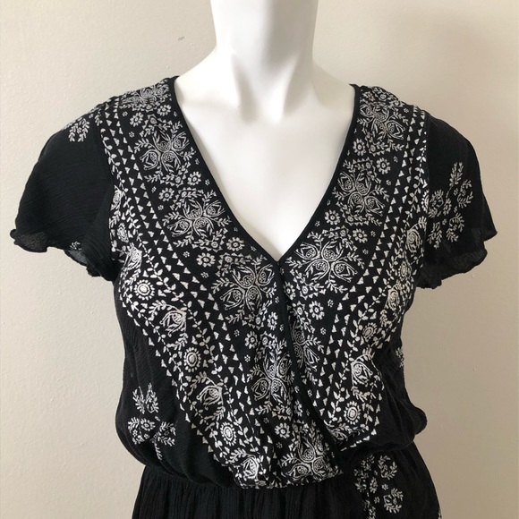 Band of Gypsies Boho Black and White Romper Size Small - Picture 2 of 7